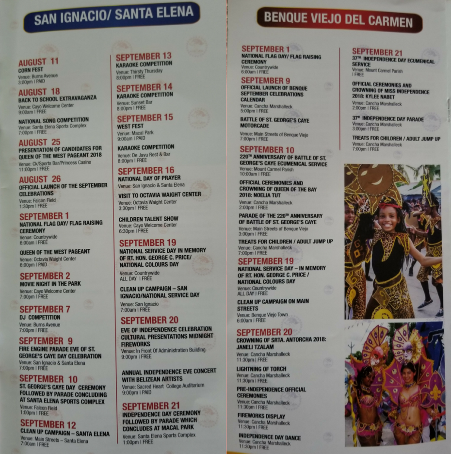 Septmber Calendar of Events